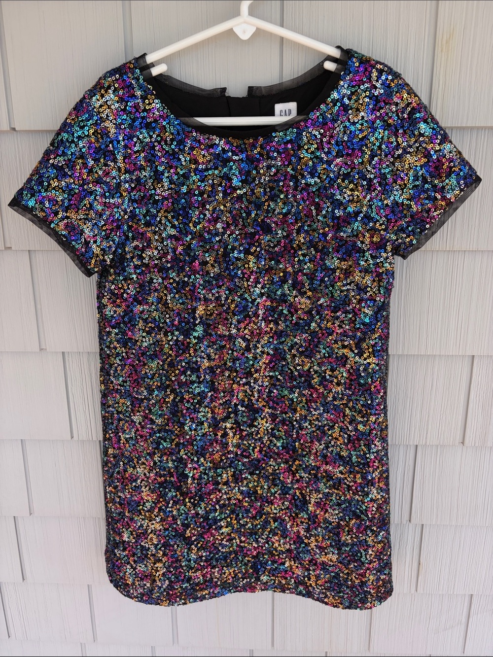 GAP Kids Multicolor Sequin Short Sleeve Dress